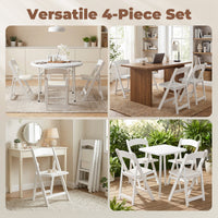 4 Pack Folding Chairs, Foldable Resin Chair with Padded Seat, Portable Indoor Outdoor Seat for Office Events Dining