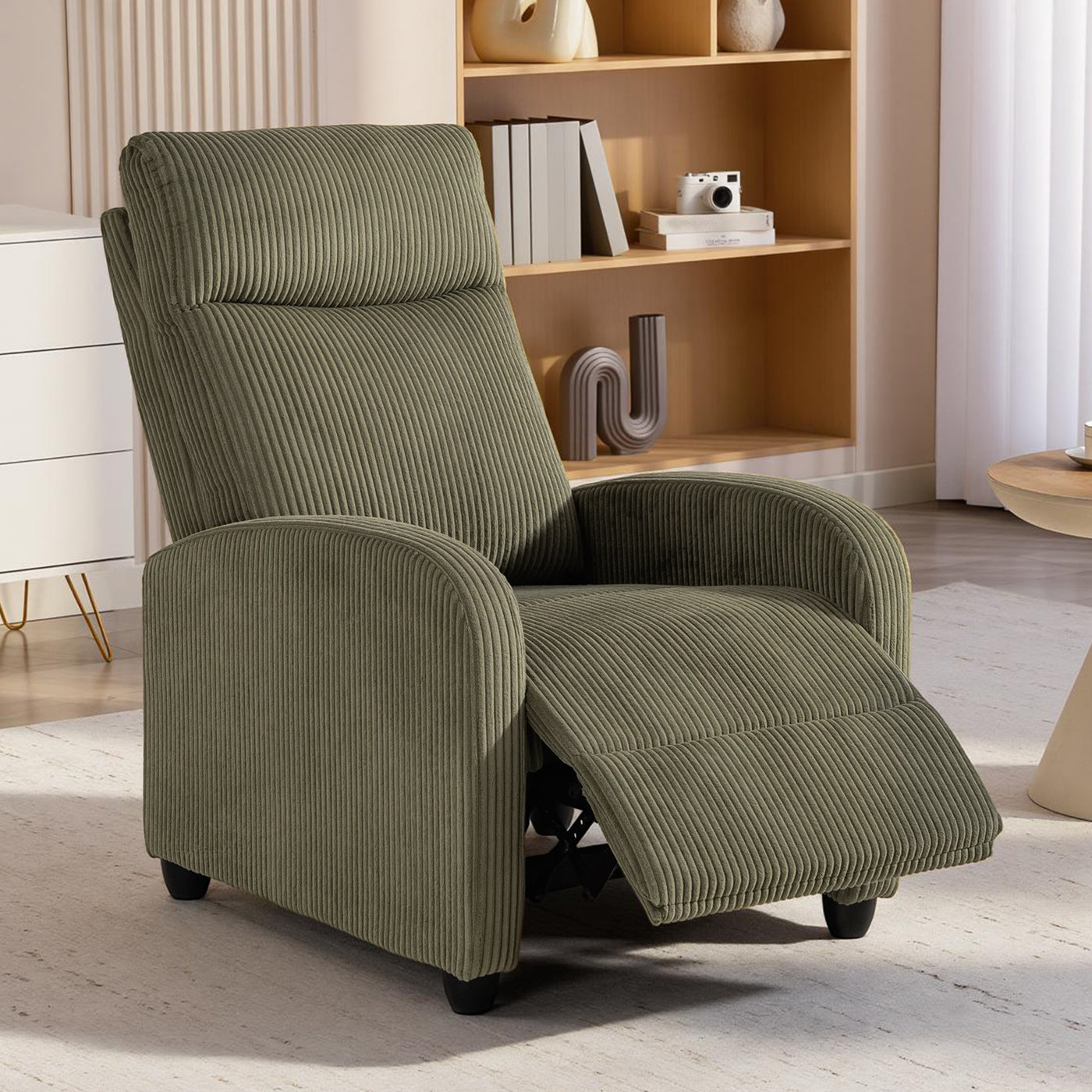 Fabric Recliner Chair Manual Home Theater Seating Single Reclining Sofa Chair with Padded Seat for Living Room
