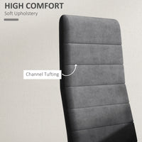 Modern Dining Chairs, Set of 4, High Back Upholstery and Metal Legs for the Living Room, Kitchen, Home Office, Grey