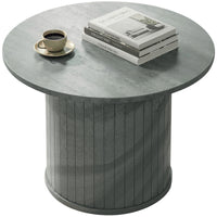Round Coffee Table, 24" Center Table, Cement Grey