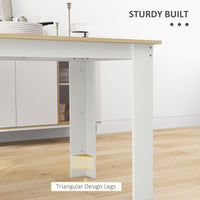 47" Kitchen Table for 4-6 People, Dining Table with Wood Effect for Dining Room, Oak