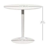 Modern Kitchen Table for 2 people, Round Dining Table with Steel Base for Living Room, Dining Room, White