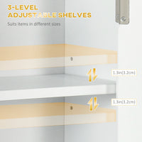 Bathroom Wall Cabinet, Medicine Cabinet, Toilet Storage Cabinet with Shelf for Living Room and Entryway, White