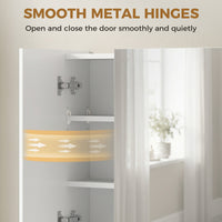 Wall Mounted Bathroom Medicine Cabinet with Mirror and Adjustable Shelves, White