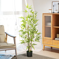 4ft Artificial Tree, Indoor Fake Bamboo with Pot, for Home Office Living Room Decor