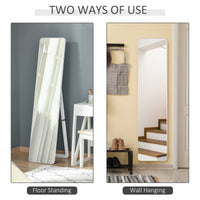 Full Length Mirror for Bedroom, Free Standing Dressing Mirror, Wall Mirror with Wood Frame, 15" x 61", White