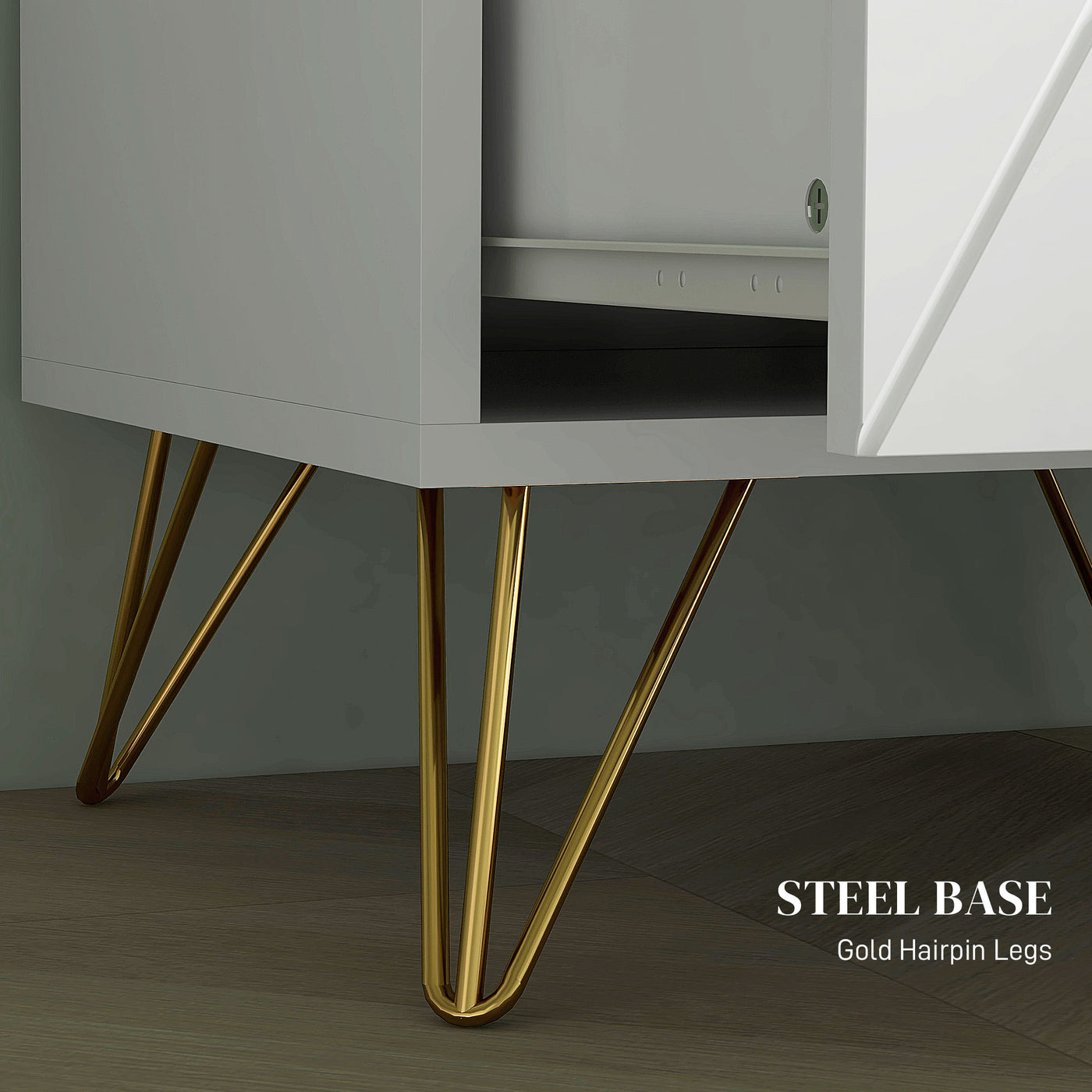 Modern Bedside Table, Accent Nightstand with 2 Drawers, Bed End Table for Bedroom, Living Room, White