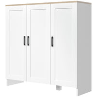 Modern Sideboard Cabinet with Adjustable Shelves, 3 Doors for Modern Kitchen & Dining Room, Ideal for Homeowners, White