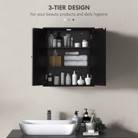 Bathroom Medicine Cabinet, Wall Cabinet with 2 Doors and Adjustable Shelf, Space Saver Over Toilet Cabinet