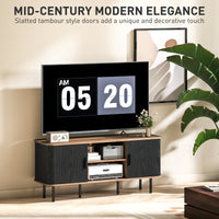 TV Stand Cabinet for TVs up to 55 Inches, TV Unit with Storage Shelves and Cabinets for Living Room, Black