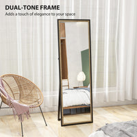 Full Length Mirror, 64" x 21" Rectangle Full Body Mirror with Dual-Tone Frame for Bedroom, Black