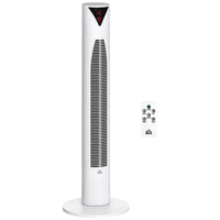 Freestanding Tower Fan Cooling for Home Bedroom with 3 Speed, 12h Timer, Oscillating, LED Sensor Panel, Remote Controller, White