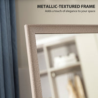 64" x 21" Rectangular Full Length Mirror with Frame, Free Standing, Wall Mounted or Leaning, Gunmetal Silver