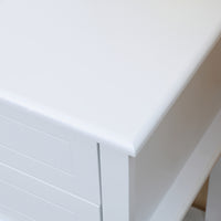 Modern Sofa Side Table, Accent End Table with Drawers and Storage Shelf, Nightstand for Bedroom Living Room, White