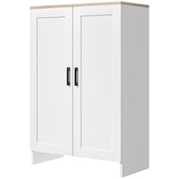 Modern Storage Cabinet with Doors and Adjustable Shelf for Kitchen, Living room, 23.6" x 11.8" x 35.4", White