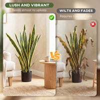 30" Artificial Snake Plant with 21 Leaves in Pot, Decorative Fake Plant for Home, Office, and Living Room, Green