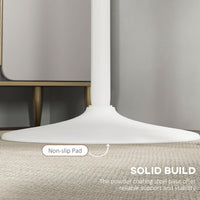 High Top Bar Table, Modern Round Dining Table with Painted Top and Steel Base, Bistro Table for 2 People, White