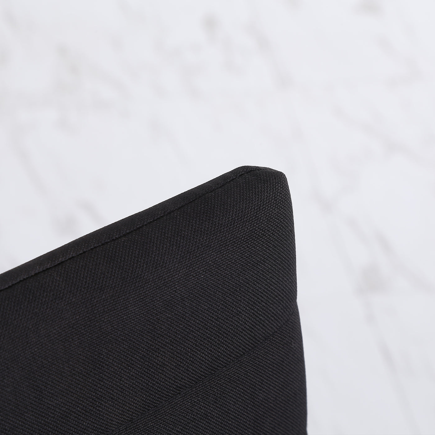 Modern Dining Chairs High Back Upholstered Linen Fabric with Metal Legs for Kitchen Black