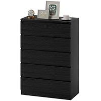 Dresser for Bedroom with 5 Drawers, Modern Chest of Drawers for Living Room, Closet, Hallway, Black