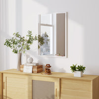 22" x 30" Bathroom Mirror for Wall, Rectangular Mirror for Living Room, Bedroom, Entryway, White