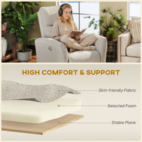 Power Recliner Chair, Dyed Fabric (Like Leathaire) Upholstered Recliner Chair with USB Ports, Footrest, Beige