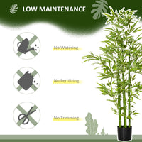 5FT Artificial Bamboo Tree Faux Decorative Plant in Nursery Pot for Indoor Décor