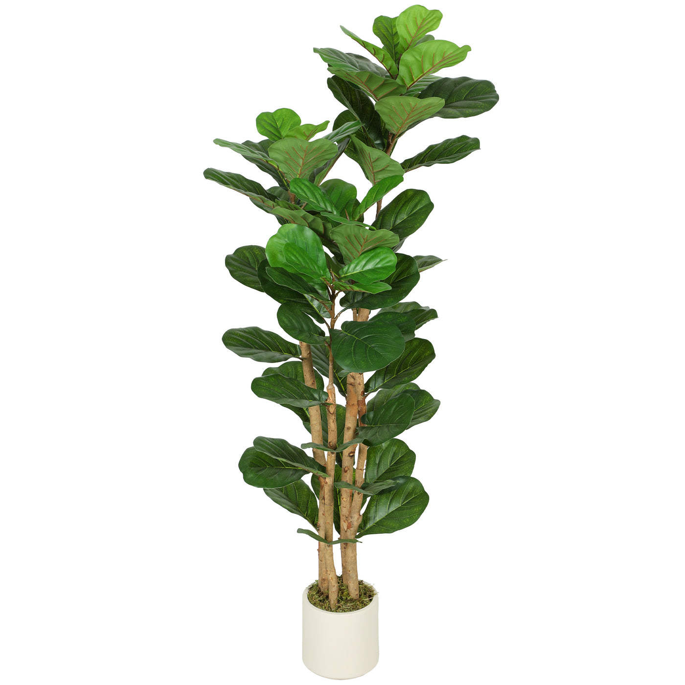 5FT Artificial Fiddle Leaf Fig Tree, Fake Potted Tree with Solid Wood Trunks for Indoor Decor, Green