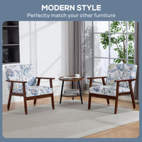 2 PCS Modern Accent Chairs with Cushioned Seat, Upholstered Linen-Feel Armchair for Bedroom, Living Room, Multicolored