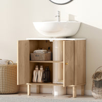 Floor Standing Bathroom Vanity, Bathroom Vanity Cabinet with Adjustable Shelf, Oak