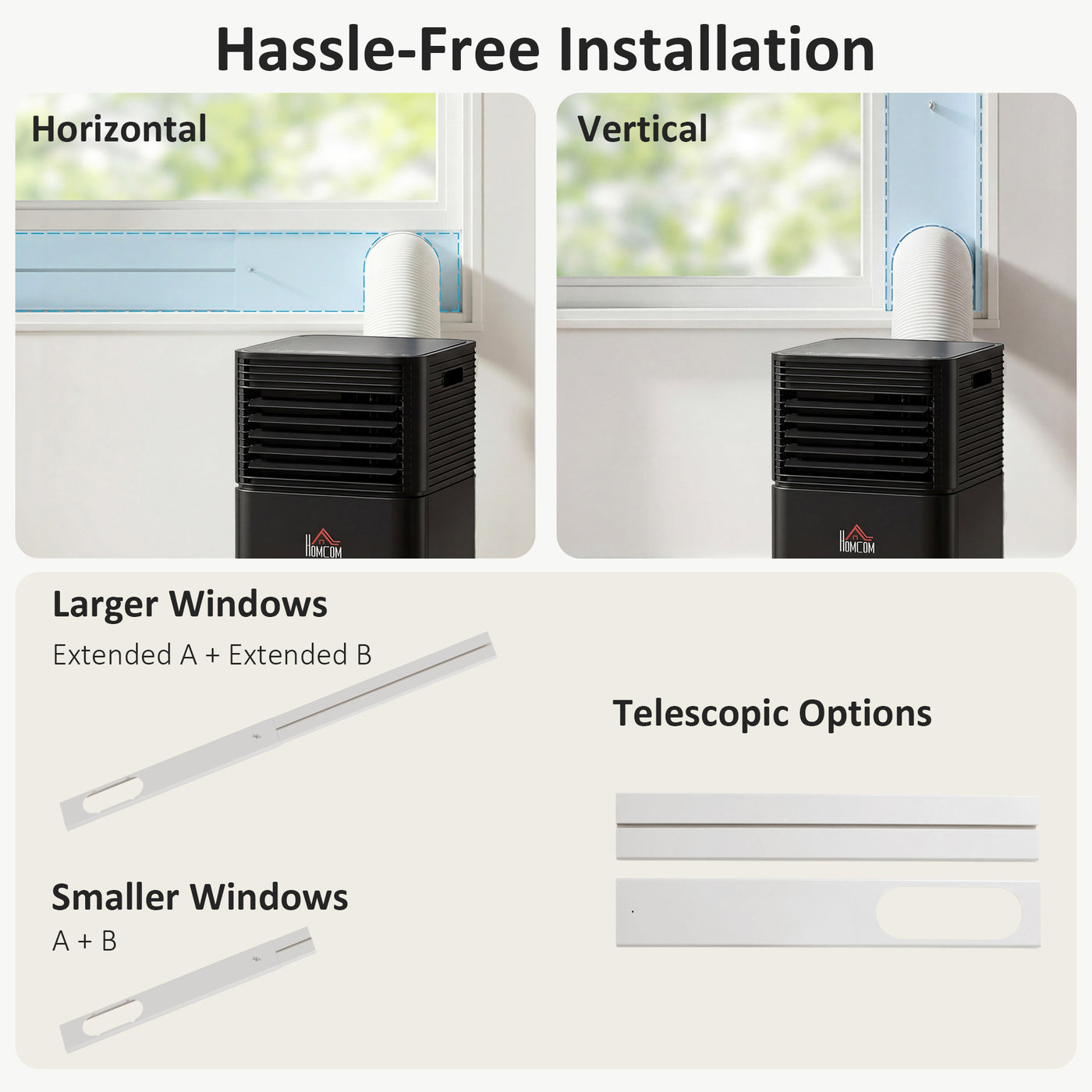 8000 BTU Portable Air Conditioner with Fan & Dehumidifier Mode, Quiet AC Unit with Remote Control, 24-Hour Timer, Black