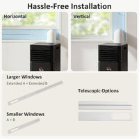 8000 BTU Portable Air Conditioner with Fan & Dehumidifier Mode, Quiet AC Unit with Remote Control, 24-Hour Timer, Black