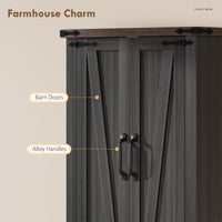 72" Pantry Cabinet, Farmhouse Freestanding Kitchen Storage Cabinet with Adjustable Shelves for Dining Room, Black