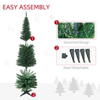 6’ PVC Unlit Slim Artificial Pencil Christmas Tree Holiday Décor