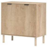 Accent Cabinet with Doors & Adjustable Shelf, Freestanding Console Cabinet with Wood Legs, Elevated Base for Living Room, Oak