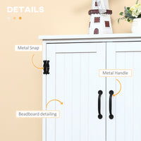 48" 4-Door Storage Cabinet Multi-Storey Large Space Pantry with Adjustable Shelves White