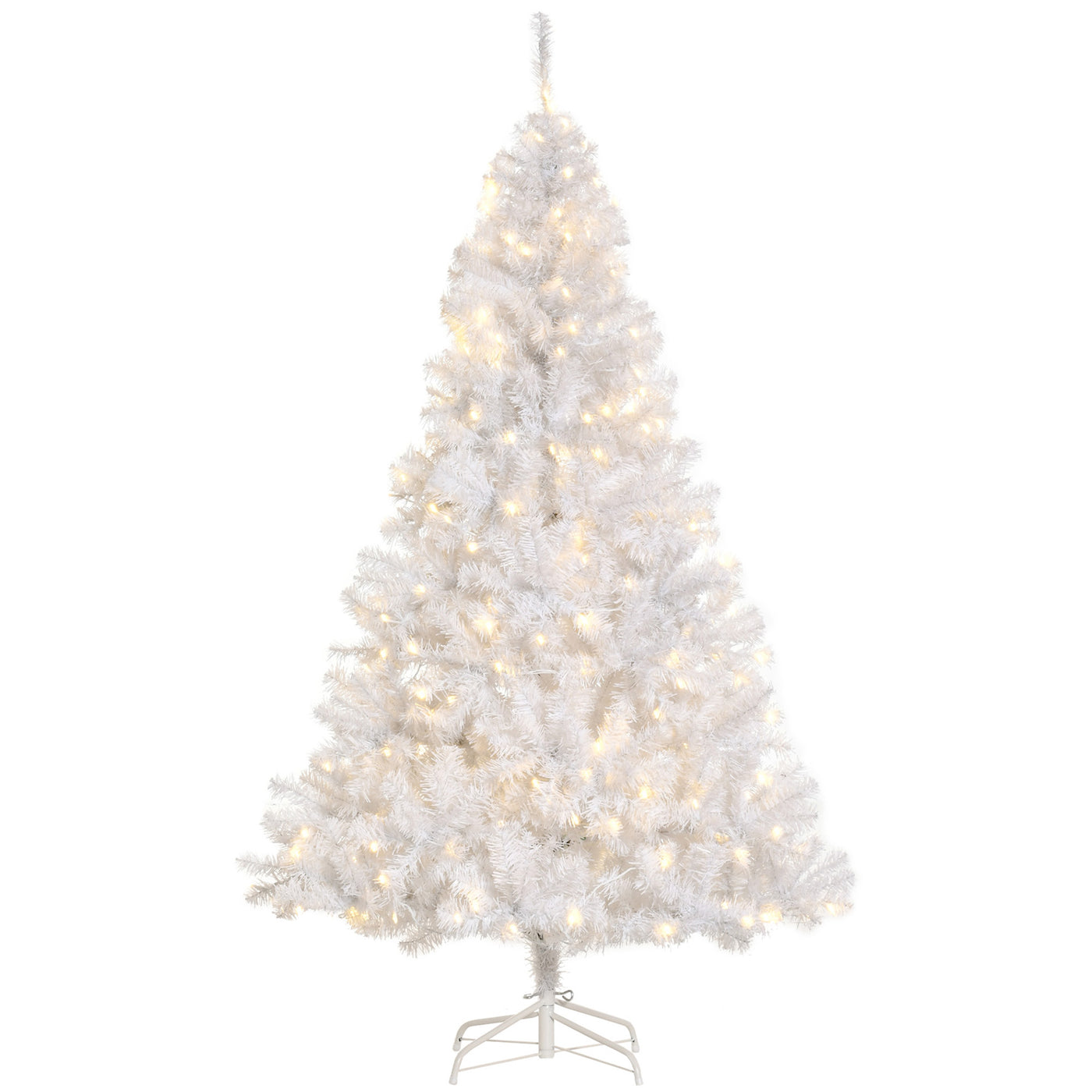6FT Prelit Artificial Christmas Tree Warm White LED Light Holiday Home Xmas Decoration with Automatic Open, White