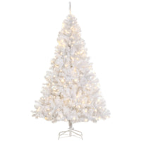 6FT Prelit Artificial Christmas Tree Warm White LED Light Holiday Home Xmas Decoration with Automatic Open, White