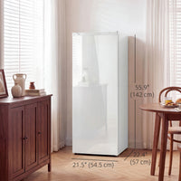 7.0 Cu.Ft Upright Freezer, Compact Stand Up Freezer with 6 Adjustable Shelves, Reversible Door for Home Office, White