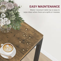 Dining Table Set for 2, 3 Piece Kitchen Table and Chairs with Metal Legs for Small Spaces, Rustic Brown