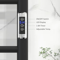 Wall Mounted Heated Towel Rack 10-Bar Electric Towel Warmer with Timer Adjustable Temperature Plug-in