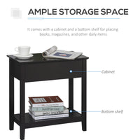 End Side Table in Flip Top Design with Cabinet and Bottom Shelf, Storage Furniture Decoration for Bedroom Living Room Office, Dark Coffee