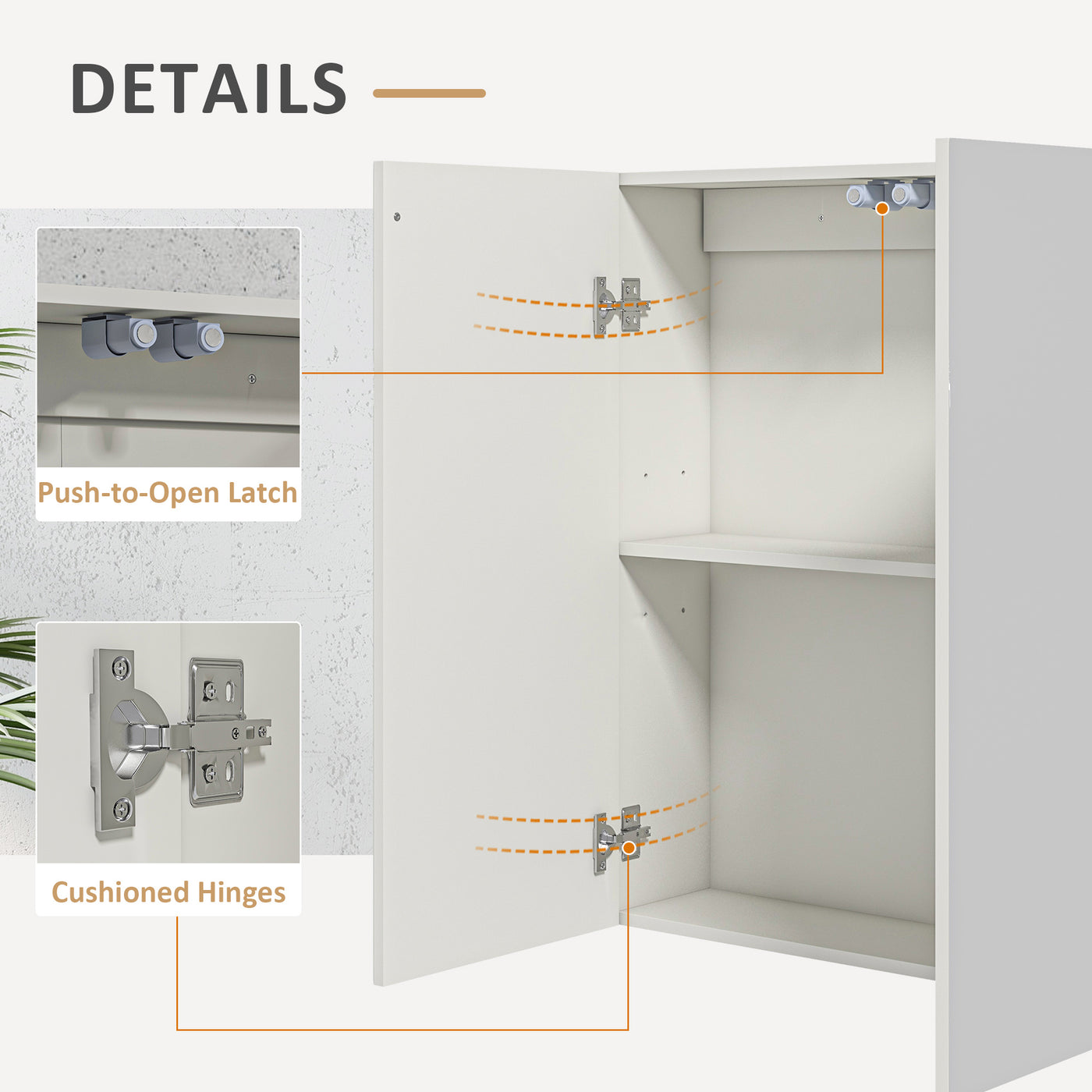 Wall Mounted Mirror Cabinet, Bathroom Medicine Cabinet with Mirror, 2 Doors, Adjustable Shelf and Soft Close Mechanism