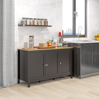 Sideboard, Buffet Cabinet with Doors and Adjustable Shelves for Living Room, Entryway, Black and Natural