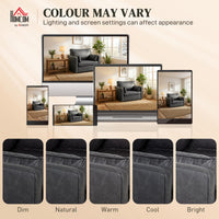 Accent Chair, PU Leather Armchair with Wide Seat, Spring Cushion, Rubberwood legs, 2 Pillows, Black