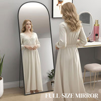 Arched Standing Mirror, 64" x 24" Full Length Mirror, Free Standing or Wall Mounted for Living Room, Bedroom, Black