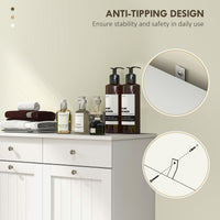 Laundry Cabinet, Tilt Out Laundry Hamper Cabinet with 2 Baskets, Bathroom Hamper Cabinet with 2 Drawers, White