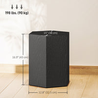 Hexagonal Side Table, Small End Table with 4 Adjustable Feet for Indoor, Outdoor, Black