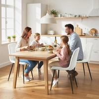 Dining Chairs Set of 4, Upholstered Dining Room Chairs with Steel Legs, Modern Kitchen Chair for Dining Room, Cream