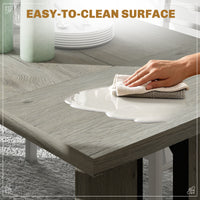 Industrial Kitchen Table for 8, 71" Rectangular Dining Table with Thick Tabletop for Dining Room, Grey Wood Finish