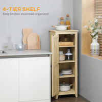 48" Farmhouse Kitchen Pantry Storage Cabinet with Barn Door, Kitchen Pantry Cabinet with Adjustable Shelves, Natural